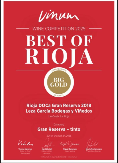 Leza García Gran Reserva 2018 – Rioja DOCa