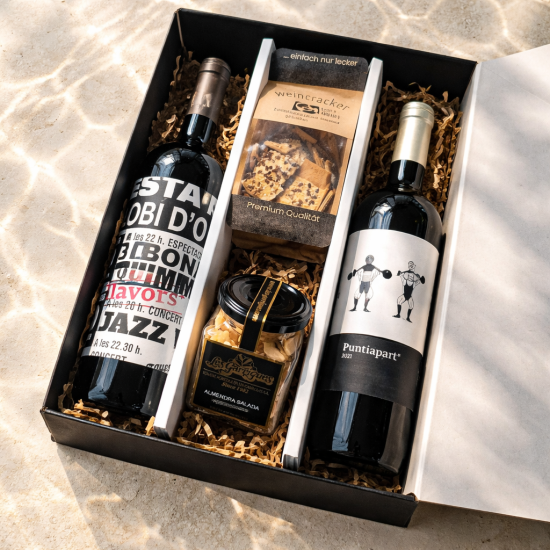 Mediterranes Rotwein-Genusspaket mit Feinkost